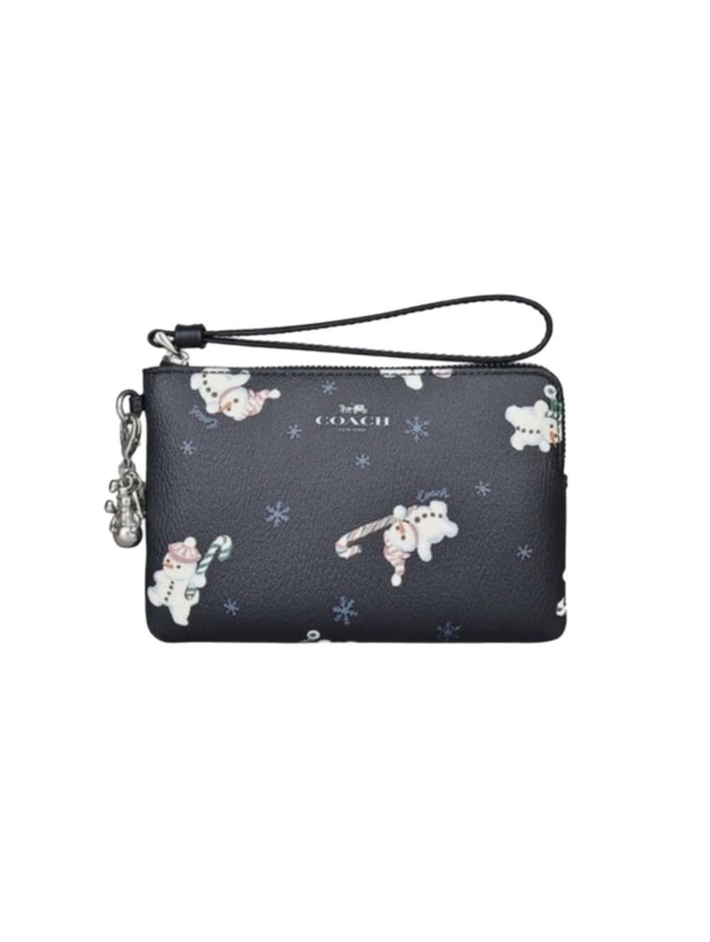 Coach Snowman Print Wristlet With Charms
